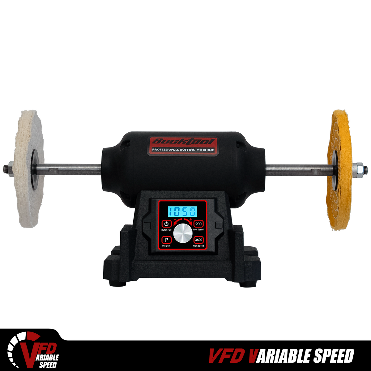 BUCKTOOL 1HP VFD Motor 8-Inch Variable Speed Bench Buffer Polisher TDS-I200VBG
