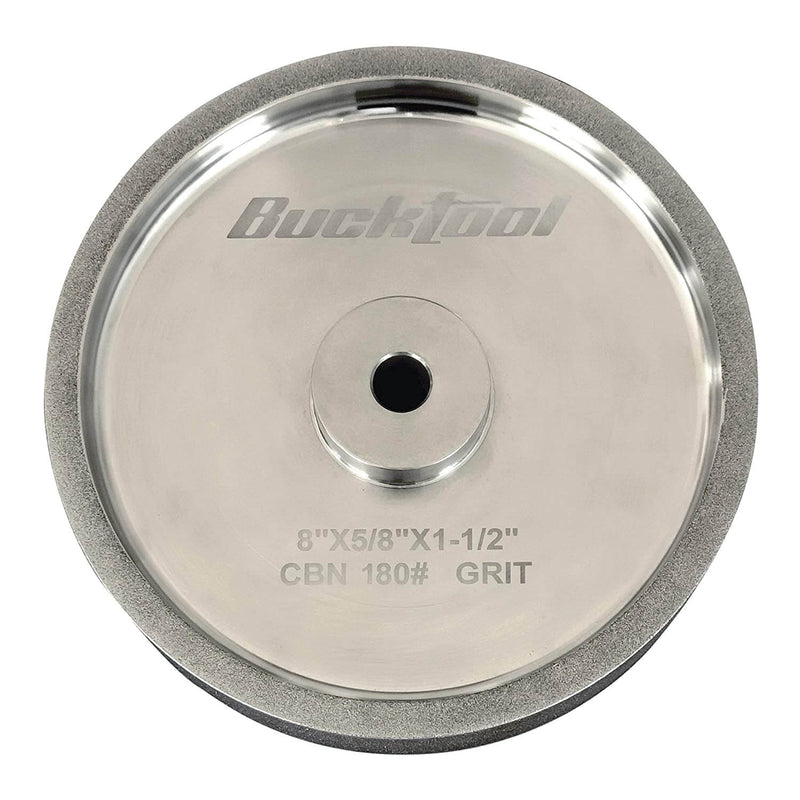 BUCKTOOL CBN Grinding Wheel, Sharpening Wheel, High Speed Steel Tools, 180Grit, 8Inch, 1" Wide, 5/8" Arbor