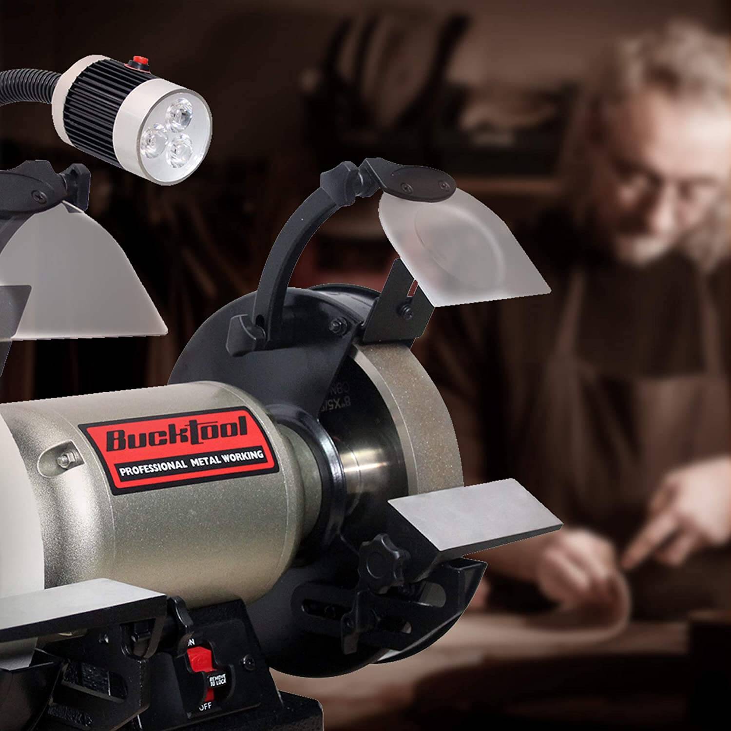 BUCKTOOL CBN Grinding Wheel, Sharpening Wheel, High Speed Steel Tools, 180Grit, 8Inch, 1" Wide, 5/8" Arbor