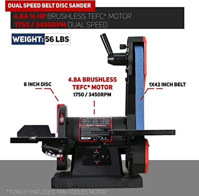 Bucktool Belt Disc Sander Combo Dual Speed 1 x 42 BD1801DS