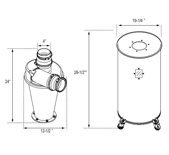 Dust Collector Cyclone Assembly DC38